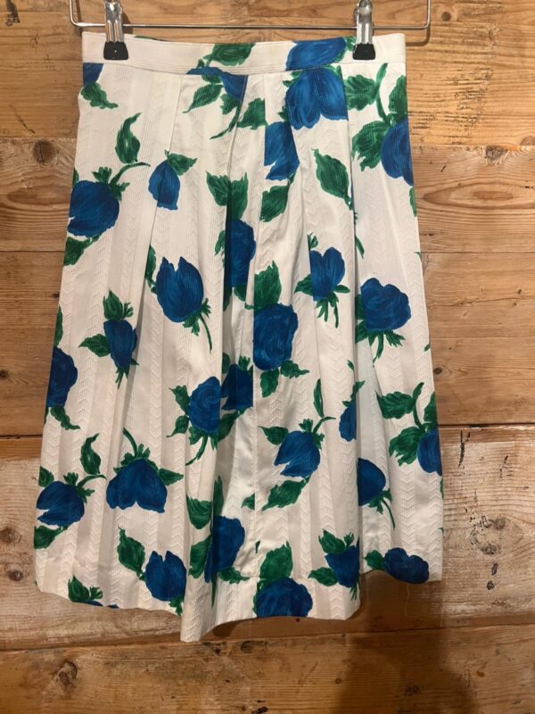 Vintage rok wit met blauwe bloemen - Afbeelding 4